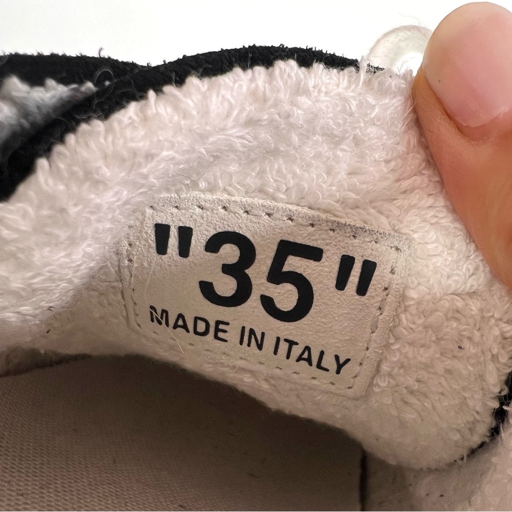 Off-White Arrow Black and White Suede Zip Tie Sneakers Size 35 - Picture 14 of 15